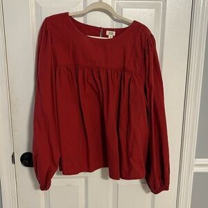 Long sleeve red blouse